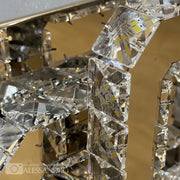 JEREMIAH 34W crystal LED chandelier, 2 Squares, Cold/Warm/Neutral light, Dimmable, Shiny Chrome