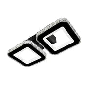 LED chandelier with remote control QUADRIS, 24W, 2 Squares, Cold/Warm/Neutral light, Dimmable, Black