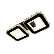 LED chandelier with remote control QUADRIS, 24W, 2 Squares, Cold/Warm/Neutral light, Dimmable, Black