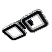 LED chandelier with remote control QUADRIS, 24W, 2 Squares, Cold/Warm/Neutral light, Dimmable, Black