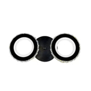 LED chandelier with remote control and crystal NOVA ROTONDA 29W, 2 Circles, Cold/Warm/Neutral light, Dimmable, Black