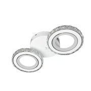 LED chandelier with remote control and crystal NOVA ROTONDA 29W, 2 Circles, Cold/Warm/Neutral light, White