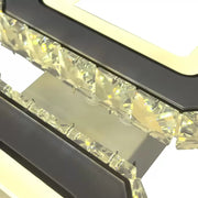 LED chandelier with remote control and crystal QUADRIS 24W, 2 Squares, Cold/Warm/Neutral light, Dimmable, White