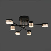 LED chandelier with remote control JAYSON 72W, 6 Elements, Cold/Warm/Neutral light, Dimmable, Glossy Black Gold
