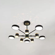 LED chandelier with remote control NOVA 95W, 10 Elements, Cold/Warm/Neutral light, Dimmable, Black