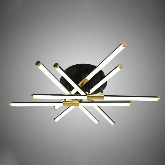 LED chandelier with remote control SANTINO 72W, 6 Elements, Linear, Cold/Warm/Neutral light, Dimmable, Gold