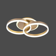 LED chandelier with remote control DARIO 55W, 2 Circles, Cold/Warm/Neutral light, Dimmable, Gold