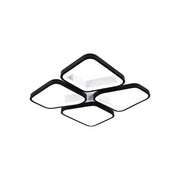 LED Chandelier with Remote Control DAIKI, 79W, 4 Squares, Cold/Warm/Neutral Light, Dimmable, Black