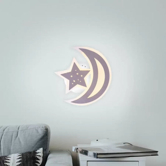 ELLY 36W LED chandelier, Moon and Star, Cold/Warm/Neutral light, Brown