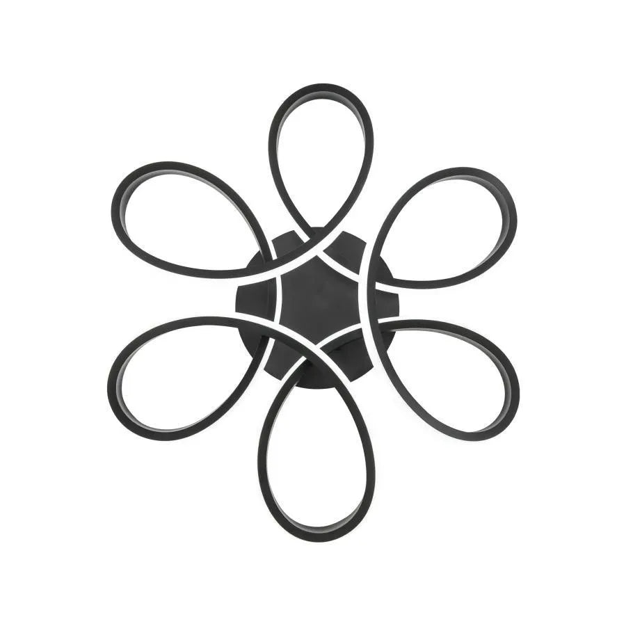 LED chandelier with remote control ELON 120W, Wavy, Cold/Warm/Neutral light, Dimmable, Black