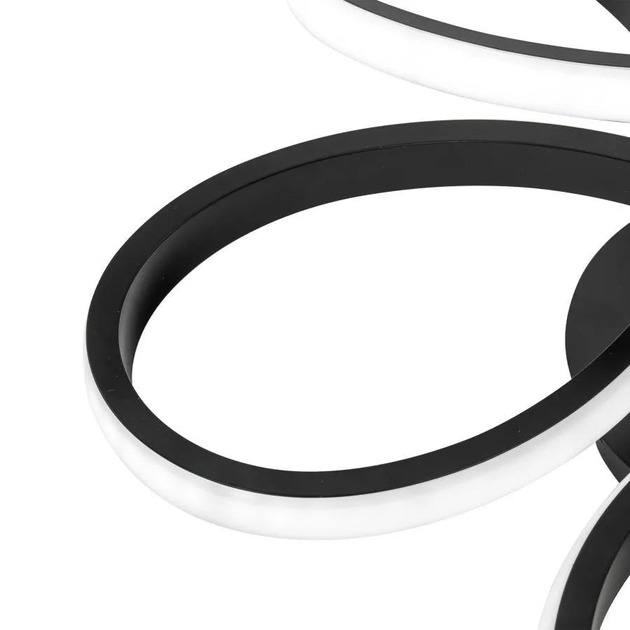 LED chandelier with remote control ELON 120W, Wavy, Cold/Warm/Neutral light, Dimmable, Black