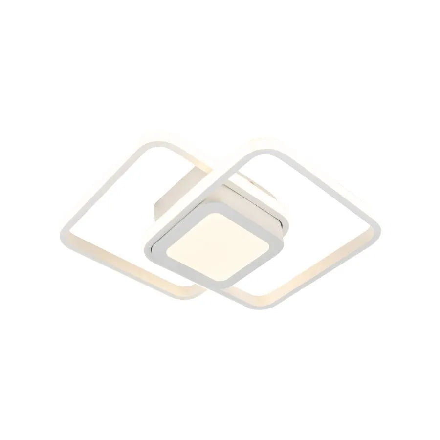 DUOFORM LED Chandelier 36W, 3 Squares, Cold/Warm/Neutral light, White