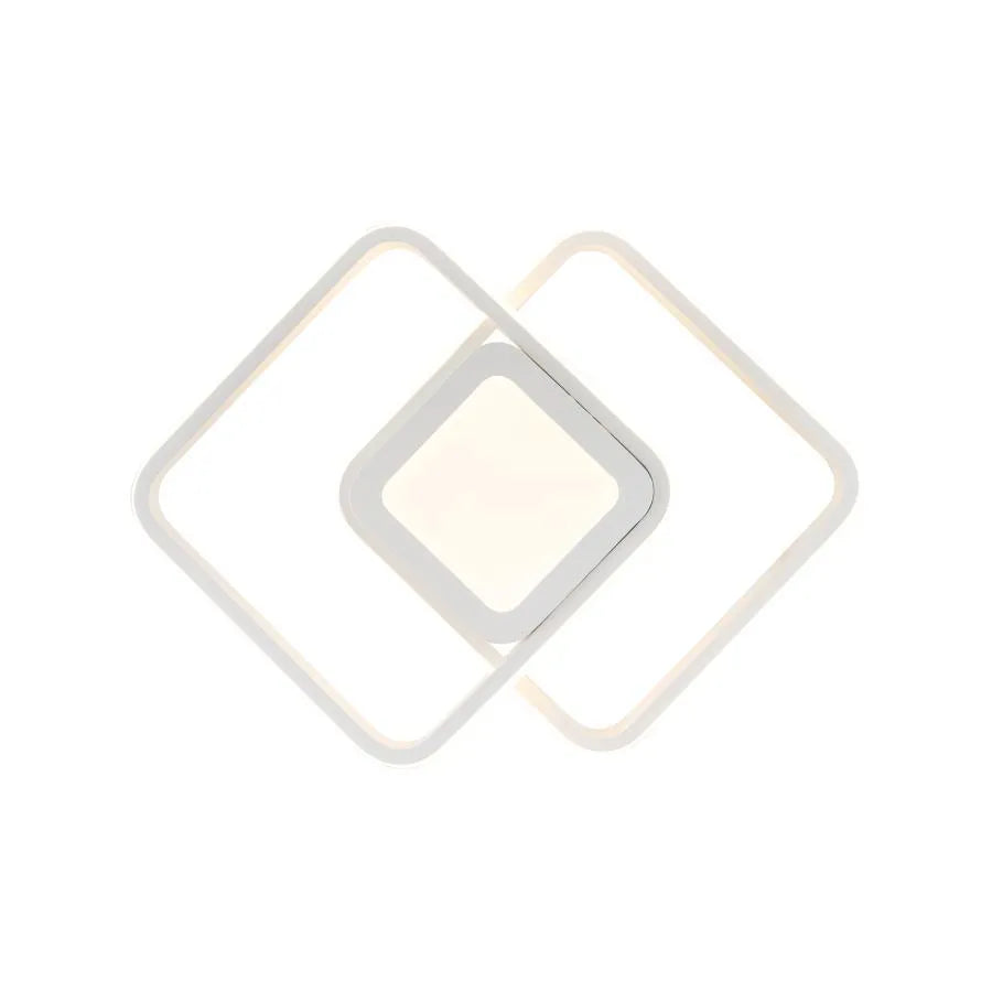 DUOFORM LED Chandelier 36W, 3 Squares, Cold/Warm/Neutral light, White