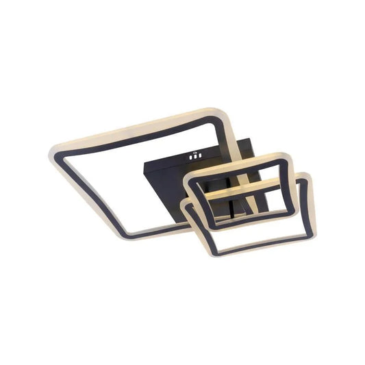 LED chandelier with remote control FARYDA 120W, 3 Squares, Cold/Warm/Neutral light, Dimmable, Black