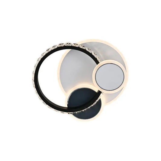 LED crystal chandelier GELLA 48W, Round, Cold/Warm/Neutral light, Black White