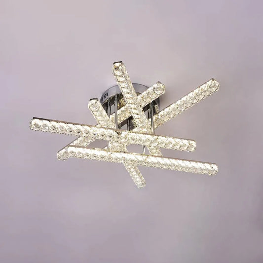 LED chandelier with remote control and crystal GRACIANA 168W, Linear, Cold/Warm/Neutral light, Dimmable, Shiny Chrome