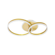 LED chandelier with remote control LYRA 118W, 2 Circles, Cold/Warm/Neutral light, Dimmable, Brushed Gold