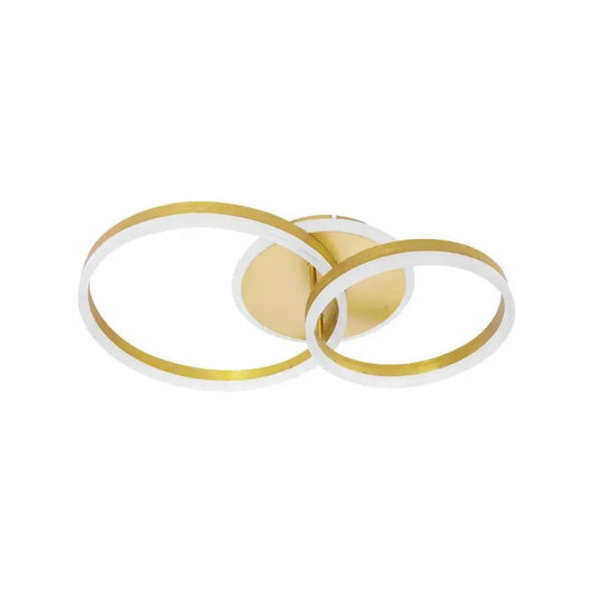 LED chandelier with remote control LYRA 118W, 2 Circles, Cold/Warm/Neutral light, Dimmable, Brushed Gold