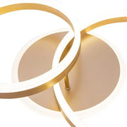LED chandelier with remote control LYRA 118W, 2 Circles, Cold/Warm/Neutral light, Dimmable, Brushed Gold