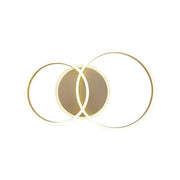 LED chandelier with remote control LYRA 118W, 2 Circles, Cold/Warm/Neutral light, Dimmable, Brushed Gold