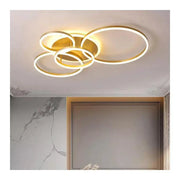 LED chandelier with remote control LYRA 220W, 4 Circles, Cold/Warm/Neutral light, Dimmable, Brushed Gold