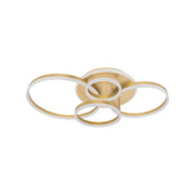 LED chandelier with remote control LYRA 220W, 4 Circles, Cold/Warm/Neutral light, Dimmable, Brushed Gold