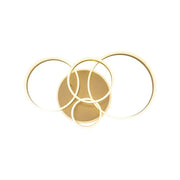 LED chandelier with remote control LYRA 220W, 4 Circles, Cold/Warm/Neutral light, Dimmable, Brushed Gold