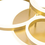 LED chandelier with remote control LYRA 220W, 4 Circles, Cold/Warm/Neutral light, Dimmable, Brushed Gold