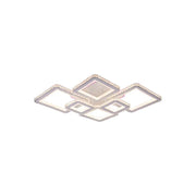 LED chandelier with remote control and crystal QUADRIS RGB 170W, 6 Squares, Cold/Warm/Neutral Light, Dimmable, White