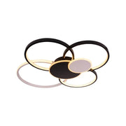 LED chandelier with remote control KILLIAN 74W, 6 Circles, Cold/Warm/Neutral light, Dimmable, Black White