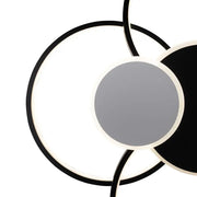 LED chandelier with remote control KILLIAN 74W, 6 Circles, Cold/Warm/Neutral light, Dimmable, Black White