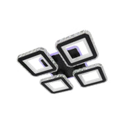 LED chandelier with Leila remote control, 79W, 4 squares, cold/hot/neutral light, unstable, black