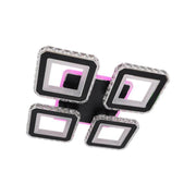 LED chandelier with Leila remote control, 79W, 4 squares, cold/hot/neutral light, unstable, black