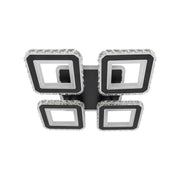 LED chandelier with Leila remote control, 79W, 4 squares, cold/hot/neutral light, unstable, black