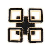 LED chandelier with Leila remote control, 79W, 4 squares, cold/hot/neutral light, unstable, black