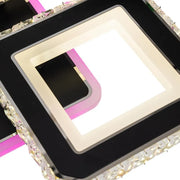LED chandelier with Leila remote control, 79W, 4 squares, cold/hot/neutral light, unstable, black