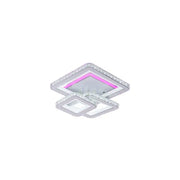 NOVA Quadria LED Chandelier with Crystals, 3 Light Sources, RGB, with Remote Control, 154W, White & Stainless Steel
