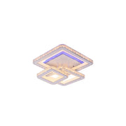 NOVA Quadria LED Chandelier with Crystals, 3 Light Sources, RGB, with Remote Control, 154W, White & Stainless Steel
