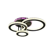 LED chandelier with remote control and crystal LEOCADIA RGB 134W, 3 Circles, Cold/Warm/Neutral light, Dimmable, Black