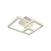 LED chandelier with remote control and crystal BLAKELY RGB 166W, 3 Squares, Cold/Warm/Neutral light, Dimmable, White
