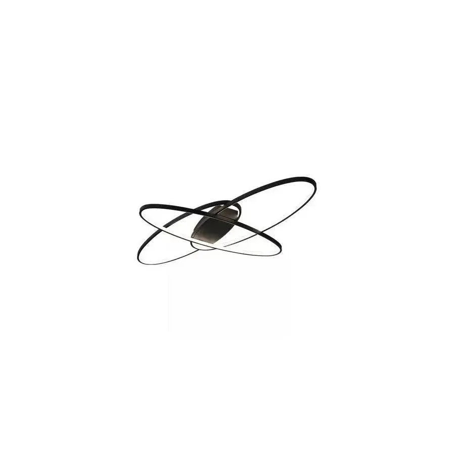 LED chandelier with remote control ORBITA 83W, 3 Elements, Oval, Cold/Warm/Neutral light, Dimmable, Black
