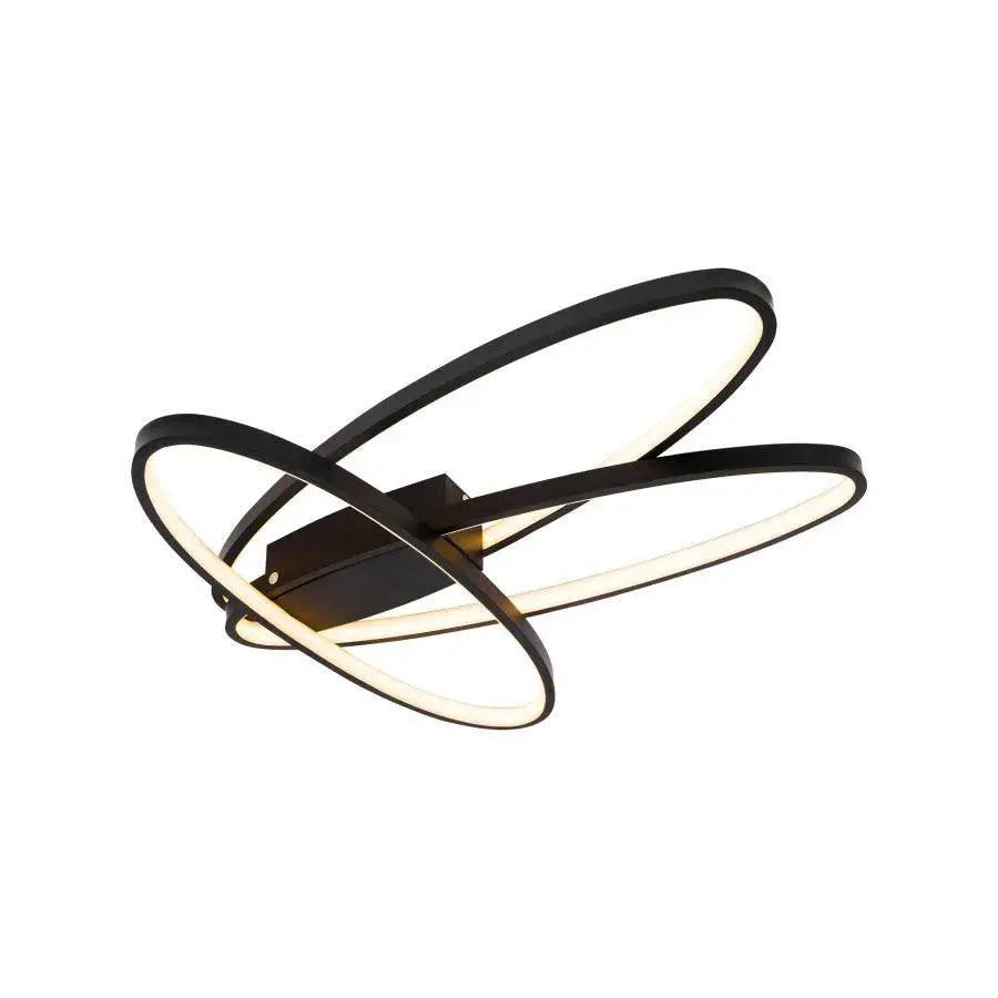 LED chandelier with remote control ORBITA 83W, 3 Elements, Oval, Cold/Warm/Neutral light, Dimmable, Black