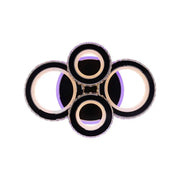 LED chandelier with remote control and crystal NOVA ROTONDA RGB 68W, 4 Circles, Cold/Warm/Neutral light, Dimmable, Black