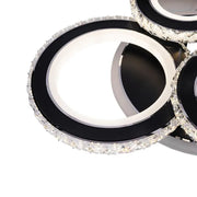 LED chandelier with remote control and crystal NOVA ROTONDA RGB 68W, 4 Circles, Cold/Warm/Neutral light, Dimmable, Black
