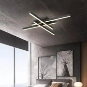 LED chandelier with remote control MORA 80W, 4 Elements, Linear, Cold/Warm/Neutral light, Dimmable, Black