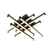 LED chandelier with remote control MORA 120W, 6 Elements, Linear, Cold/Warm/Neutral light, Dimmable, Black