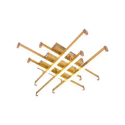 LED chandelier with remote control MORA 120W, 6 Elements, Linear, Cold/Warm/Neutral light, Dimmable, Shiny Gold