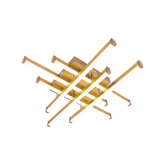 LED chandelier with remote control MORA 120W, 6 Elements, Linear, Cold/Warm/Neutral light, Dimmable, Shiny Gold