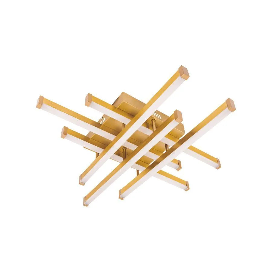 LED chandelier with remote control MORA 120W, 6 Elements, Linear, Cold/Warm/Neutral light, Dimmable, Shiny Gold