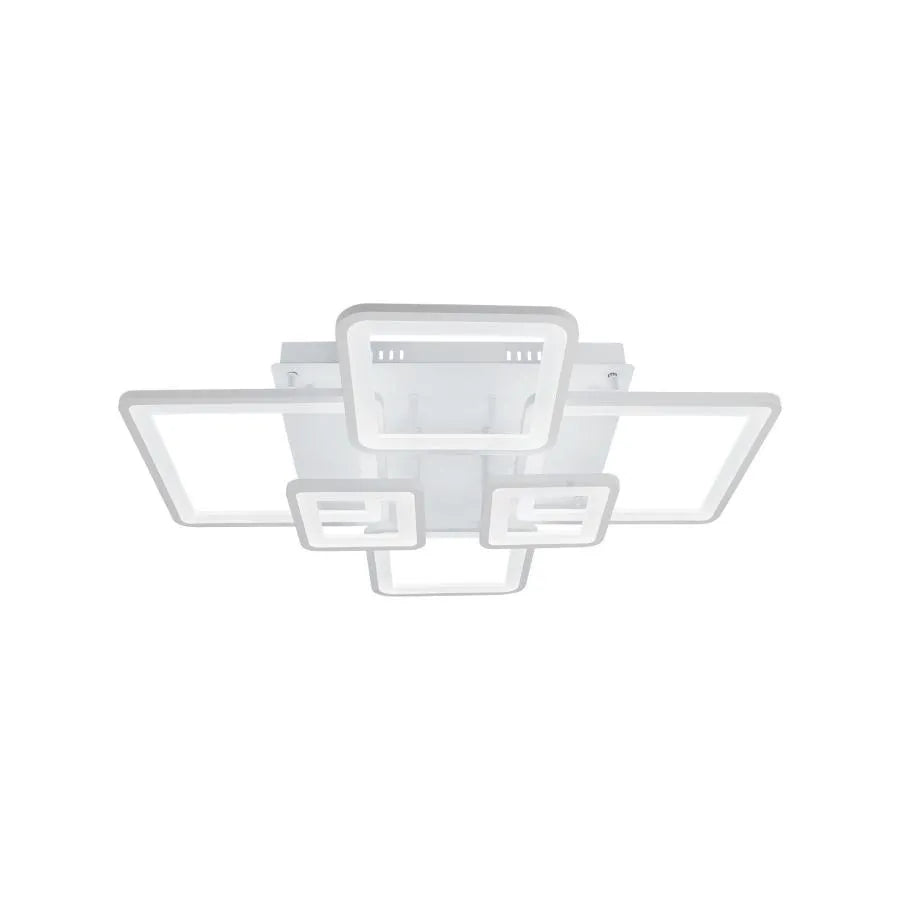 LED chandelier with remote control ELLA 124W, 6 Squares, Cold/Warm/Neutral light, Dimmable, White